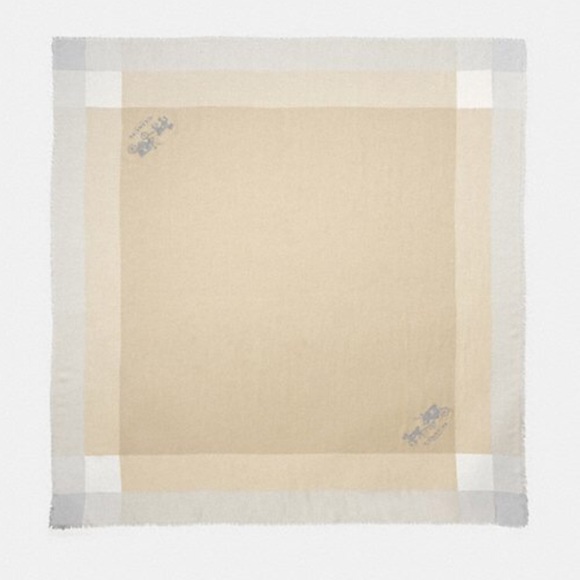 New Coach Windowpane Light Weight Scarf - Picture 2 of 7